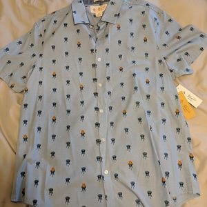 Penguin short sleeve button up BBQ shirt NWT